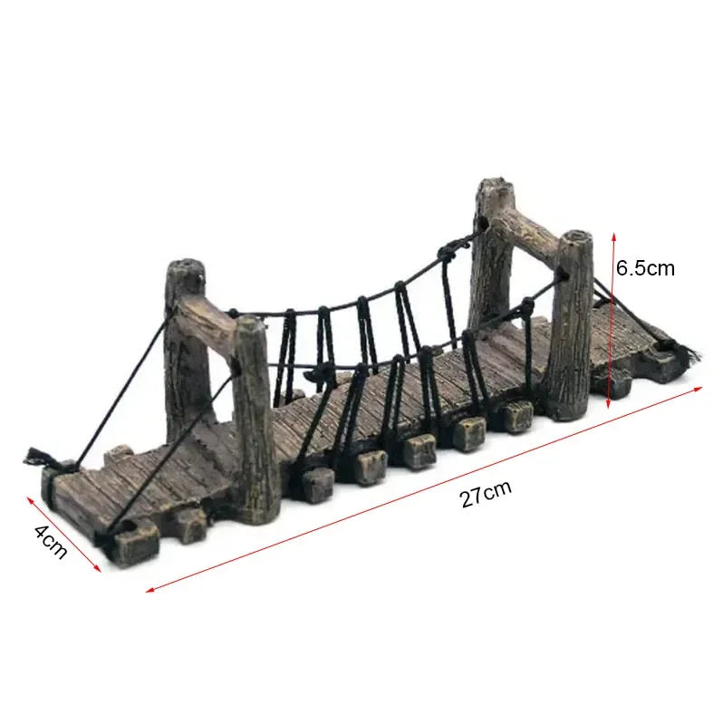 ديكور جسر من الراتنج لحوض الأسماك