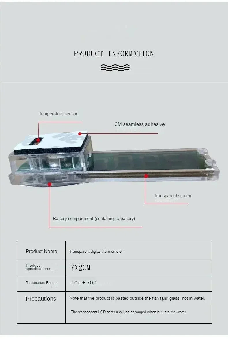 مقياس درجة حرارة دقيق وسهل القراءة لحوض الأسماك