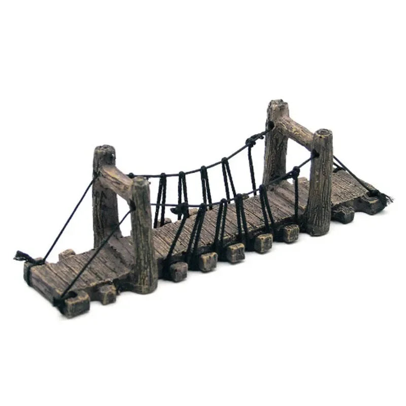 ديكور جسر من الراتنج لحوض الأسماك