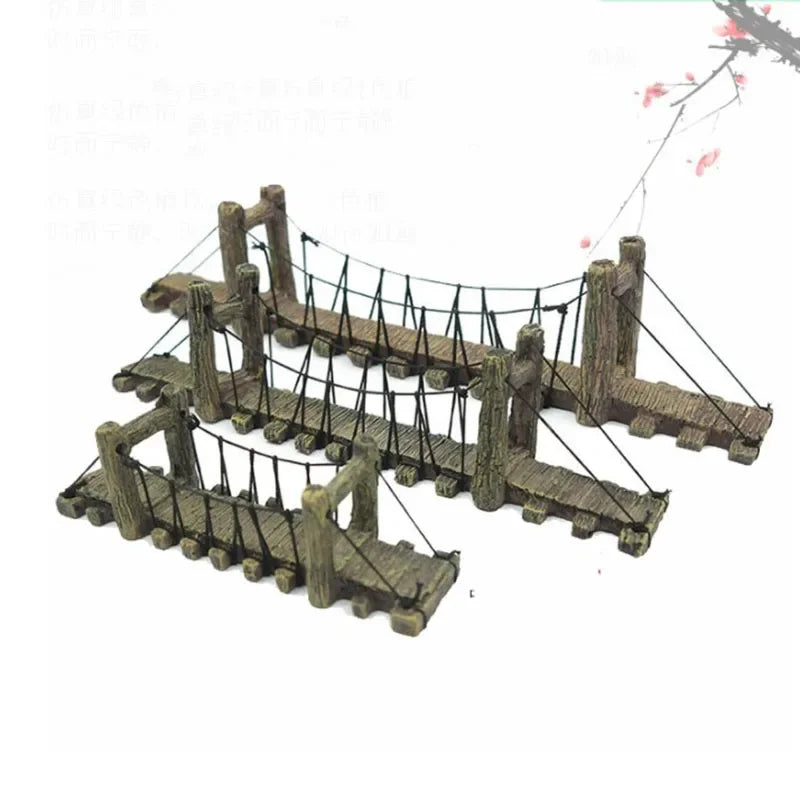 ديكور جسر من الراتنج لحوض الأسماك