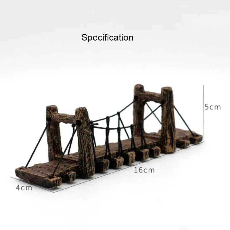 ديكور جسر من الراتنج لحوض الأسماك