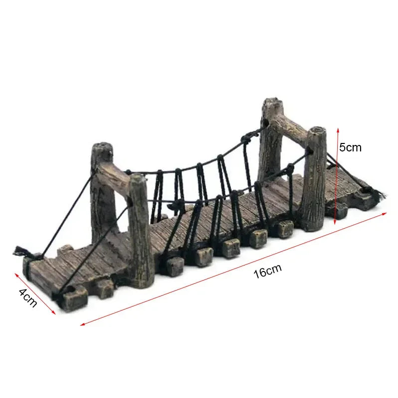 ديكور جسر من الراتنج لحوض الأسماك