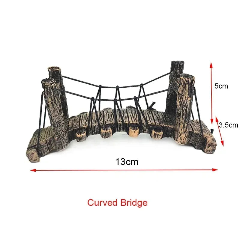 ديكور جسر من الراتنج لحوض الأسماك